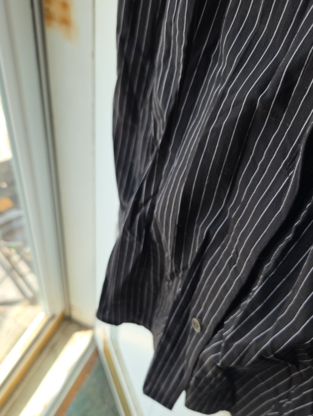 The Limited Black Shirt with White Pinstripes Y2k Goth Large